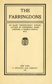 Cover of: The Farringdons by Ellen Thorneycroft Fowler