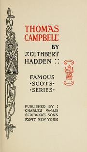 Cover of: Thomas Campbell by J. Cuthbert Hadden