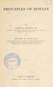 Cover of: Principles of botany by Joseph Y. Bergen