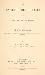 Cover of: The English humourists of the eighteenth century. by William Makepeace Thackeray