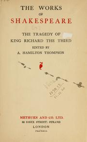 Cover of: The tragedy of King Richard the Third. by William Shakespeare