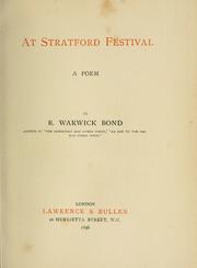 At Stratford festival by R. Warwick Bond