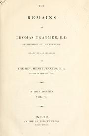 Cover of: Remains by Thomas Cranmer