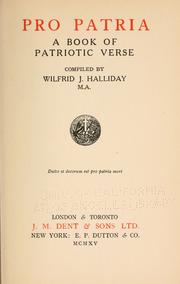 Cover of: Pro patria, a book of patriotic verse. by W. J. Halliday