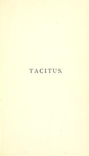 Cover of: Tacitus. by Alfred John Church
