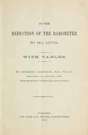 On the reduction of the barometer to sea level by Charles Carpmael