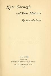 Cover of: Kate Carnegie and those ministers