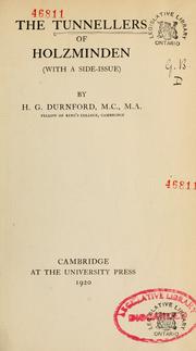 Cover of: The tunnellers of Holzminden (with a side-issue) by H. G. Durnford