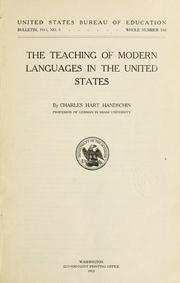 Cover of: The teaching of modern languages in the United States by Charles Hart Handschin