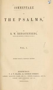 Cover of: Commentary on the Psalms by by E.W. Hengstenberg.