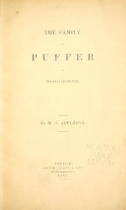 Cover of: The family of Puffer of Massachusetts