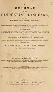 Cover of: A grammar of the Hind©Øust©Øan©Øi language in the oriental and Roman charac by Forbes, Duncan