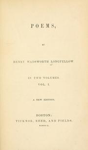 Cover of: Poems by Henry Wadsworth Longfellow