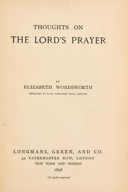 Cover of: Thoughts on the Lord's prayer.