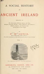 Cover of: A social history of ancient Ireland by P. W. Joyce