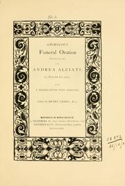 Grimaldi's funeral oration January 19, 1550, for Andrea Alciati by Grimaldi, Alessandro