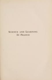 Cover of: Science and learning in France by 