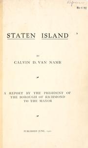 Cover of: Staten Island by Calvin D. Van Name