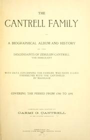 Cover of: The Cantrell family by Carmi G. Cantrell