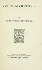 Cover of: Samuel de Champlain by Sedgwick, Henry Dwight