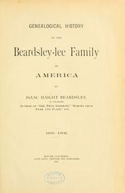 Cover of: Genealogical history of the Beardsley-lee family in America