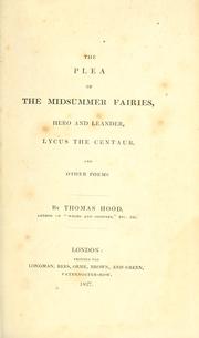 Cover of: The plea of the midsummer fairies by Thomas Hood, Thomas Hood