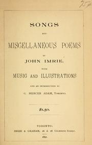 Songs and miscellaneous poems by John Imrie