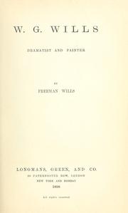 Cover of: W.G. Wills: dramatist and painter.