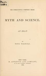 Cover of: Myth and science by Vignoli, Tito., Vignoli, Tito.