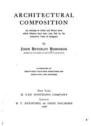 Cover of: Architectural composition by Robinson, John Beverley