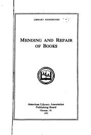 Cover of: Mending and repair of books by Margaret Wright Brown