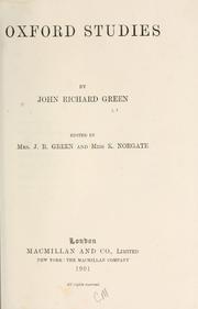 Cover of: Oxford studies by John Richard Green