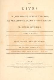Cover of: Izaak Walton's lives of John Donne, Henry Wotton, Richard Hooker and George Herbert