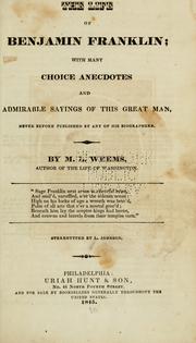 Cover of: The life of Benjamin Franklin by Mason Locke Weems