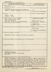 Cover of: Techniques for monitoring the environmental effects of routine underwater explosion tests