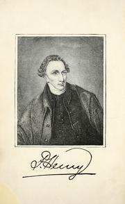 Cover of: life and character of Patrick Henry