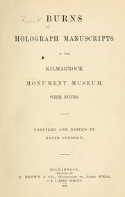 Cover of: Burns holograph manuscripts in the Kilmarnock monument museum: with notes.