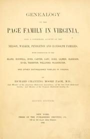 Genealogy of the Page family in Virginia by Richard Channing Moore Page