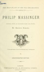 Cover of: Philip Massinger. by Philip Massinger