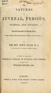 Cover of: The satires of Juvenal, Persius, Sulpicia, and Lucilius. by Juvenal