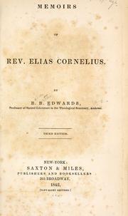 Cover of: Memoirs of Rev. Elias Cornelius