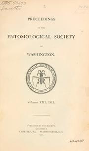 Cover of: Proceedings of the Entomological Society of Washington. by Entomological Society of Washington