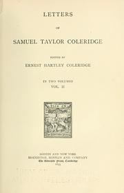 Cover of: Letters of Samuel Taylor Coleridge by Samuel Taylor Coleridge