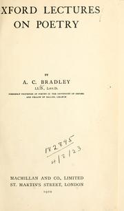Cover of: Oxford lectures on poetry. by Andrew Cecil Bradley