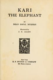 Kari, the elephant by Dhan Gopal Mukerji