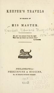 Cover of: Keeper's travels in search of his master