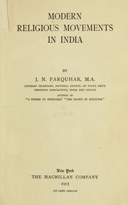 Cover of: Modern religious movements in India. by J. N. Farquhar