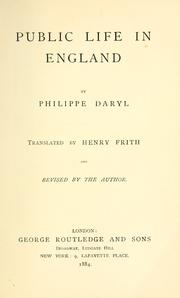 Cover of: Public life in England