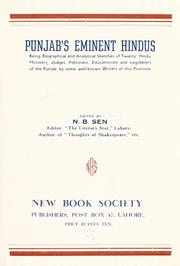 Cover of: Punjab's eminent Hindus by Sen, N. B.