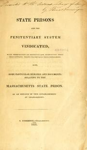 Cover of: State prisons and the penitentiary system vindicated by Bradford, Gamaliel